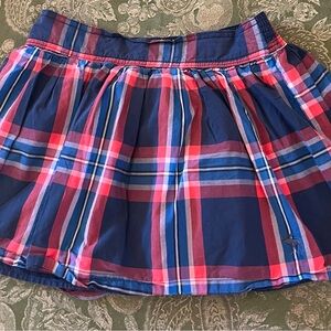 Abercrombie & Fitch Blue and Red Mini Bubble Skirt